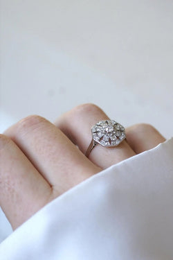 Bague Art Déco Octogonale Diamants - Castafiore