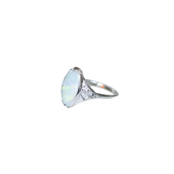 Bague Art Deco Opale et Diamants - Castafiore