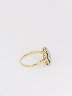 Bague Art Déco or diamants saphirs calibrés - Castafiore