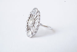 Bague Art Déco or diamants sur platine - Castafiore