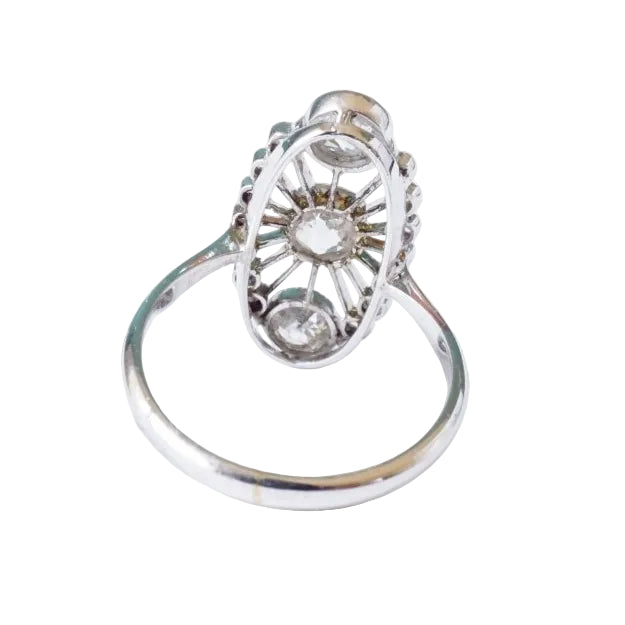 Bague Art Déco or diamants sur platine - Castafiore