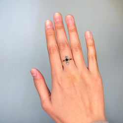 Bague Art Déco - Or jaune, Platine, Saphir & Diamants - Castafiore