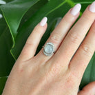 Bague Art Deco Or Pierre de Lune Diamants - Castafiore