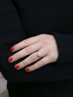 Bague Art Deco or platine diamants taille rose - Castafiore