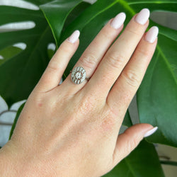 Bague Art Deco Or Platine et Diamants - Castafiore