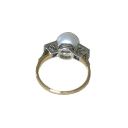 Bague Art Déco Perle et Diamants - Castafiore