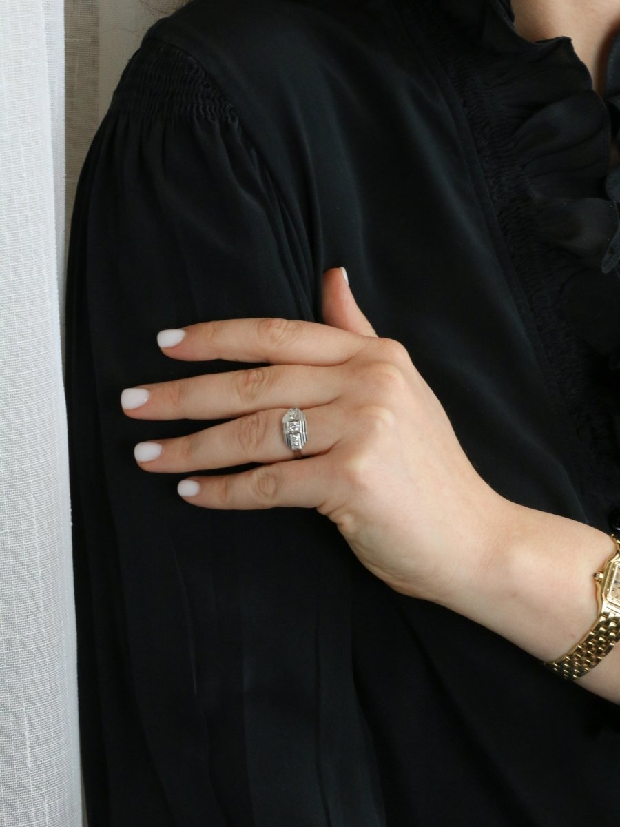 Bague Art déco platine diamants - Castafiore