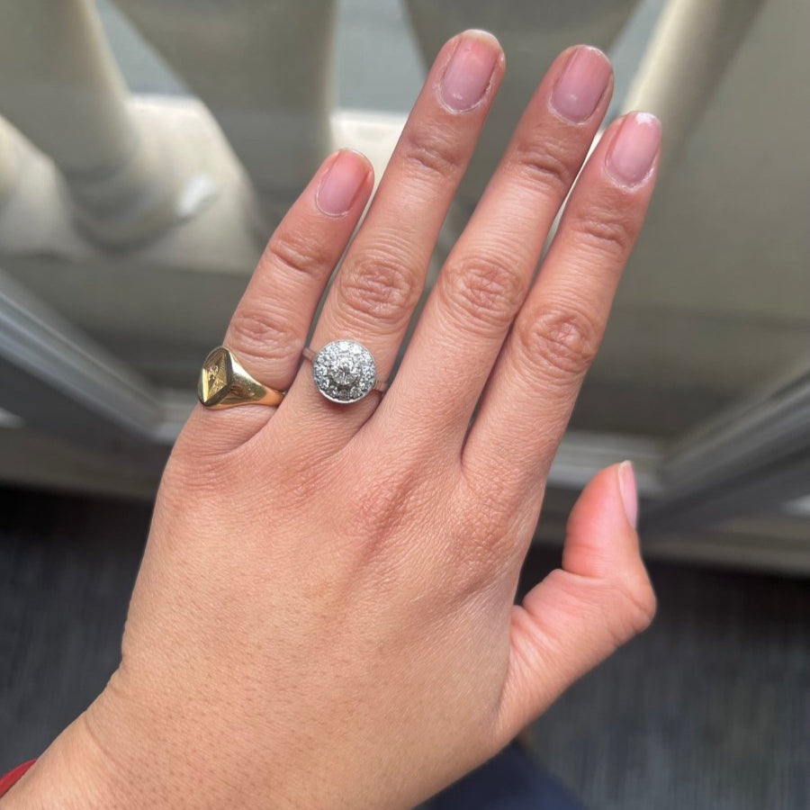 Bague Art déco platine et diamants - Castafiore