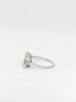 Bague Art Déco Platine et Diamants Taillés en Rose - Castafiore