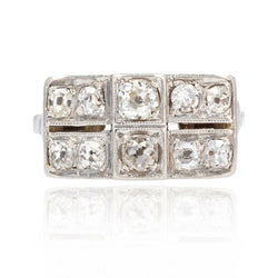 Bague art déco rectangulaire diamants - Castafiore