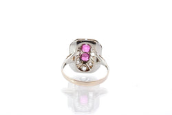 Bague art déco rubis et roses de diamants - Castafiore