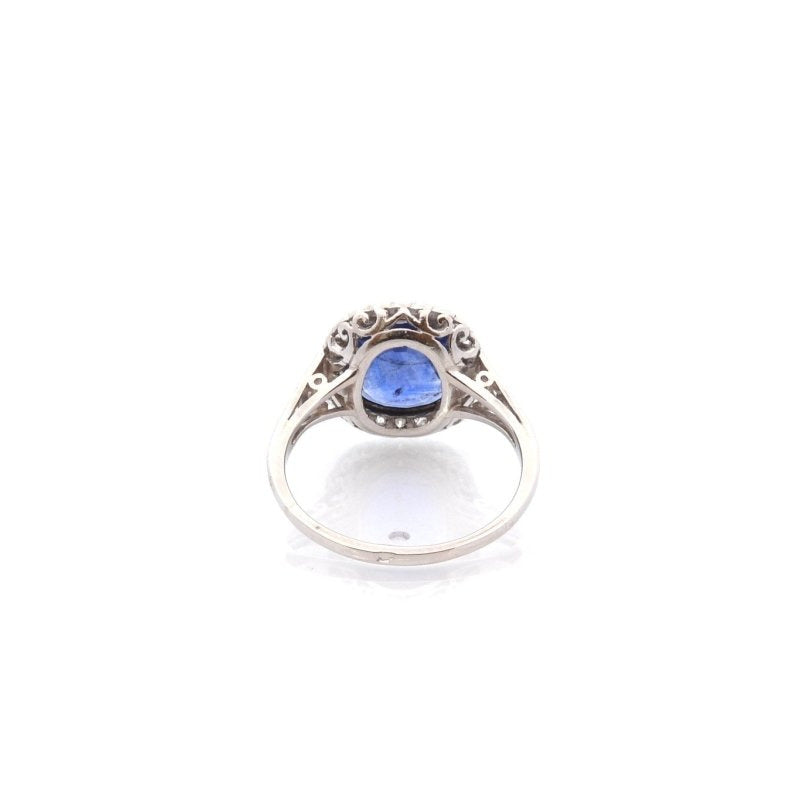 Bague art déco saphir de 2,50cts et diamants - Castafiore