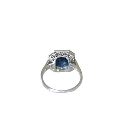 Bague Art Deco Saphir et diamants - Castafiore