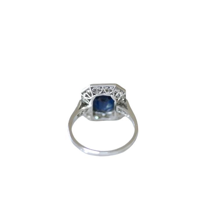 Bague Art Deco Saphir et diamants - Castafiore