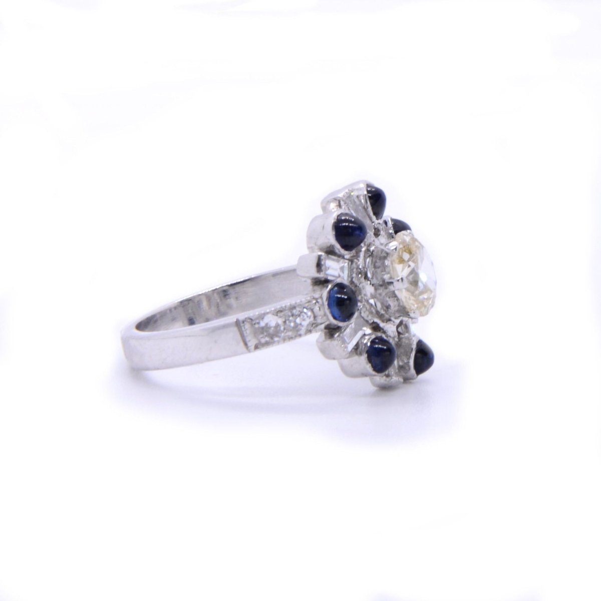 BAGUE ART DECO « STELLA », DIAMANTS ET SAPHIRS - Castafiore