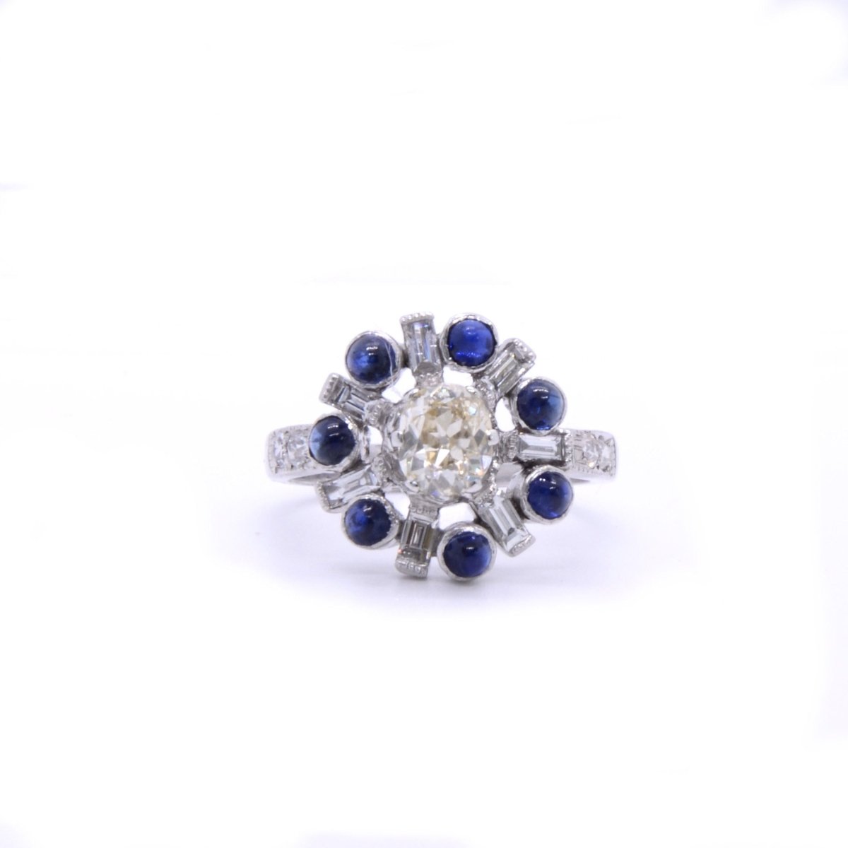 BAGUE ART DECO « STELLA », DIAMANTS ET SAPHIRS - Castafiore