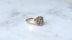Bague Art Déco Tank Escalier Diamants - Castafiore