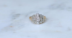 Bague Art Déco Tank Escalier Diamants - Castafiore