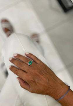 Bague Art Nouveau Emeraude Diamant - Castafiore