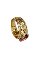 Bague Art Nouveau, en or jaune 18k sertie d’une tourmaline rose - Castafiore