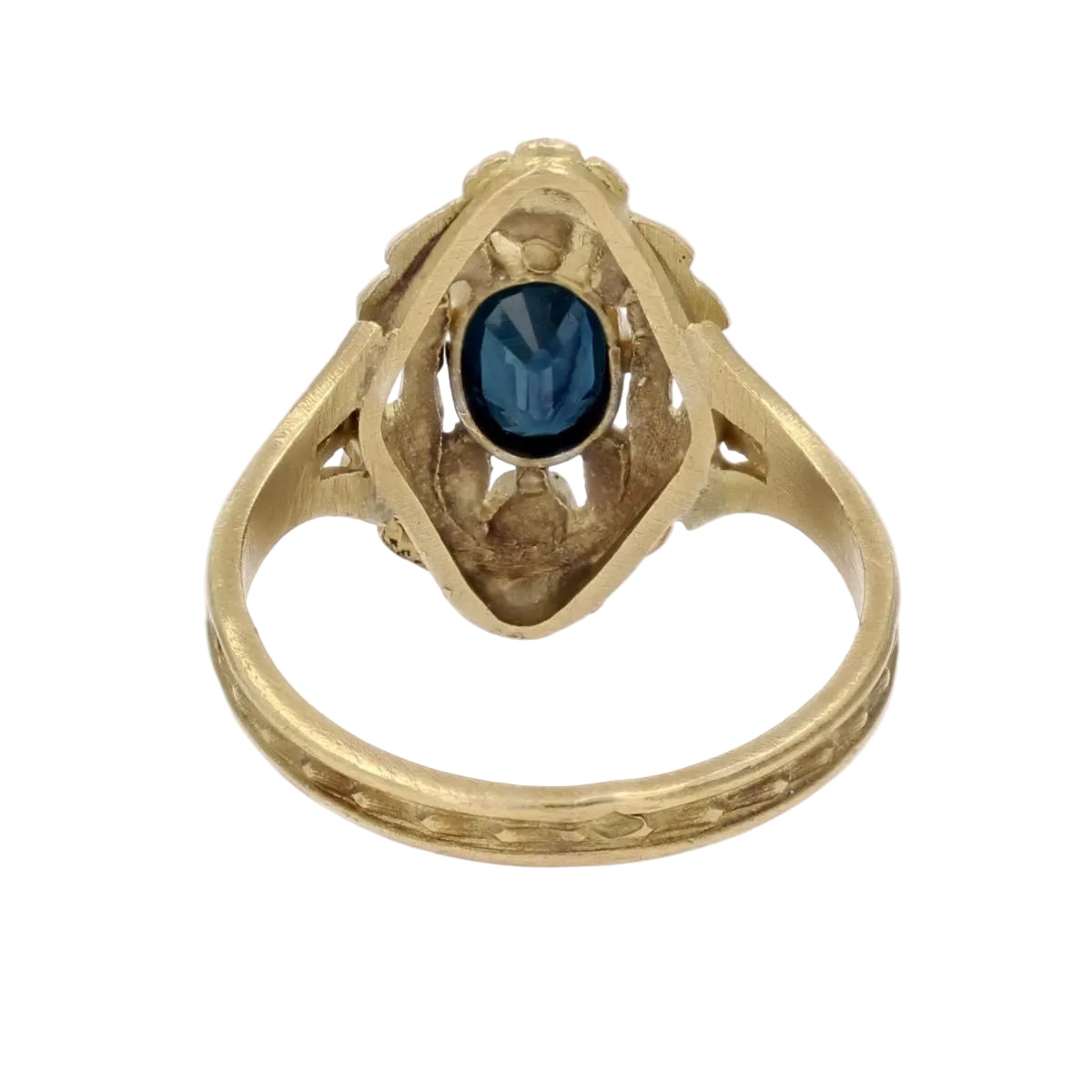 Bague Art Nouveau en or jaune et saphir - Castafiore