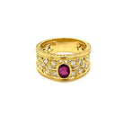 Bague Art Nouveau en or jaune, rubis et diamant - Castafiore