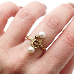 Bague Art Nouveau en or perles fines - Castafiore