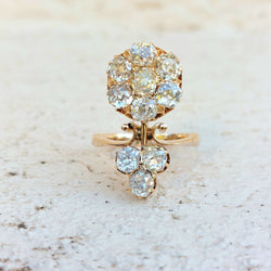Bague Art Nouveau Fleur de diamants - Castafiore