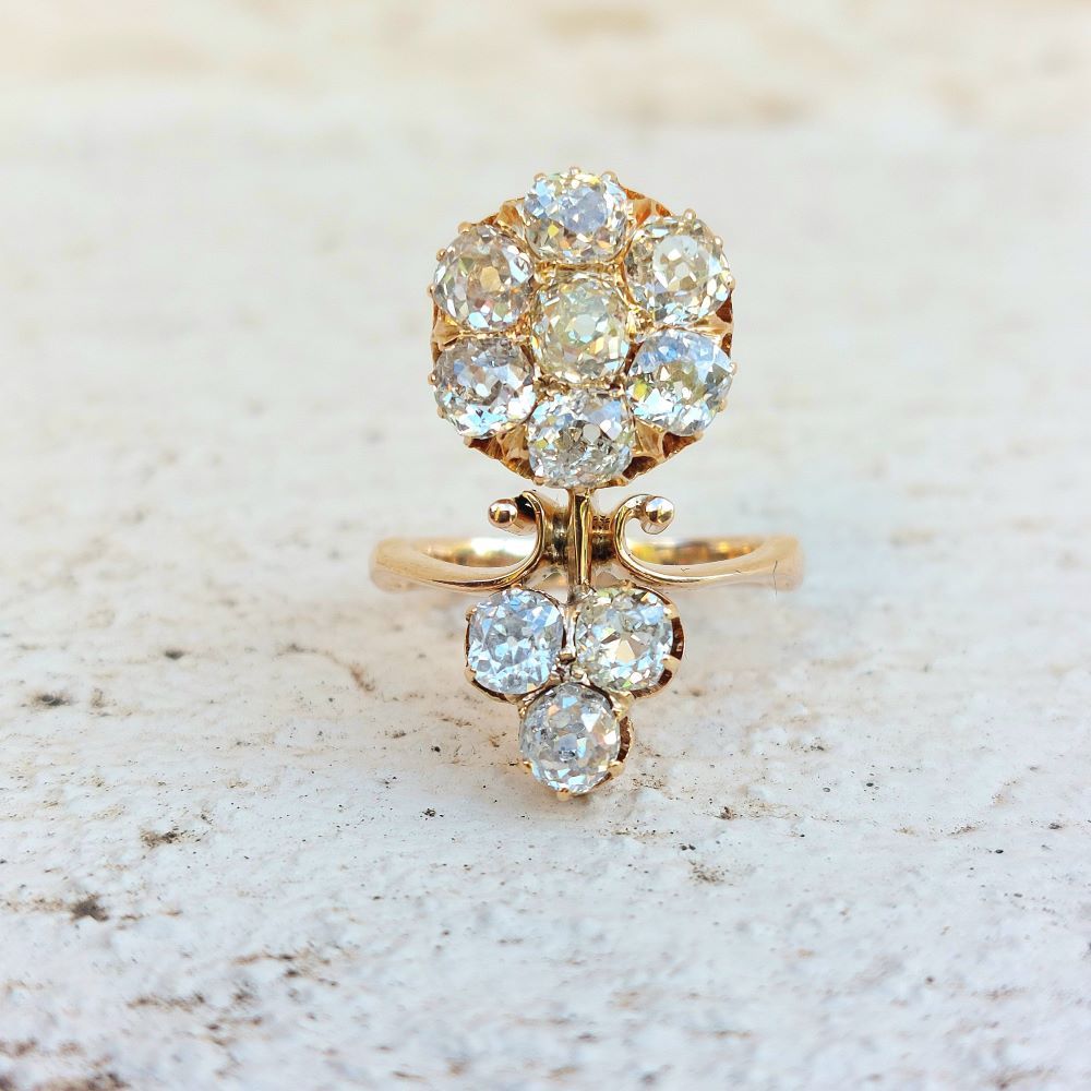 Bague Art Nouveau Fleur de diamants - Castafiore