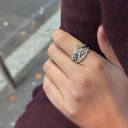 Bague Asymétriques - Or Blanc & Diamants - Castafiore