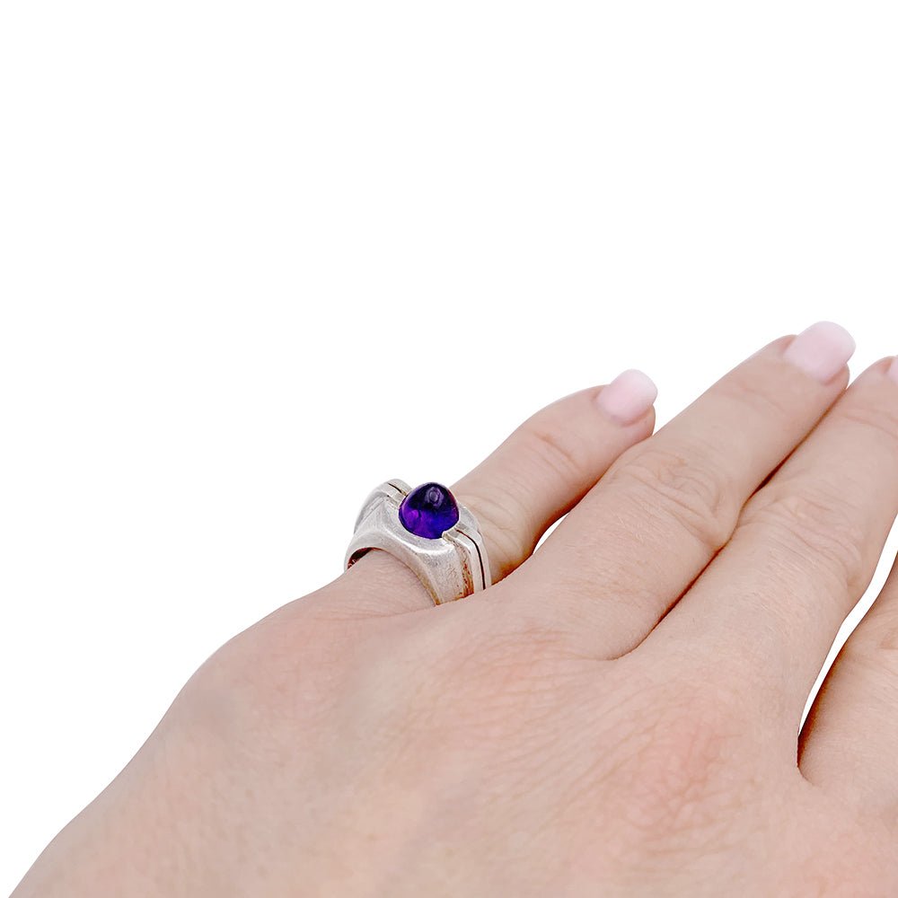 Bague attribuée à Boivin, argent et améthyste - Castafiore