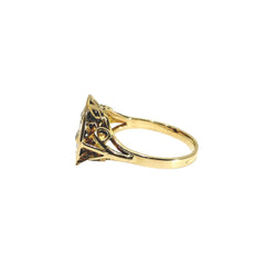 Bague AUGIS "Plus qu'hier, moins que demain" en or jaune, rubis et diamant - Castafiore