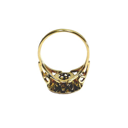 Bague AUGIS "Plus qu'hier, moins que demain" en or jaune, rubis et diamant - Castafiore