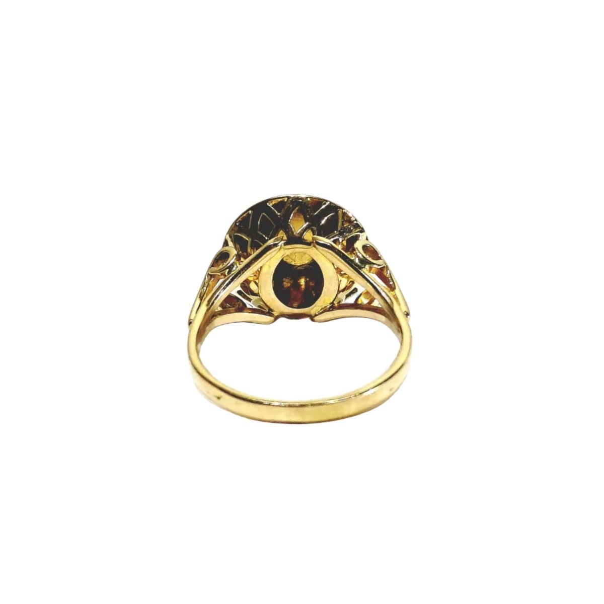 Bague AUGIS "Plus qu'hier, moins que demain" en or jaune, rubis et diamant - Castafiore