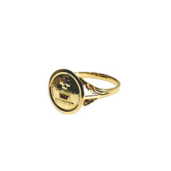 Bague AUGIS "Plus qu'hier, moins que demain" en or jaune, rubis et diamant - Castafiore