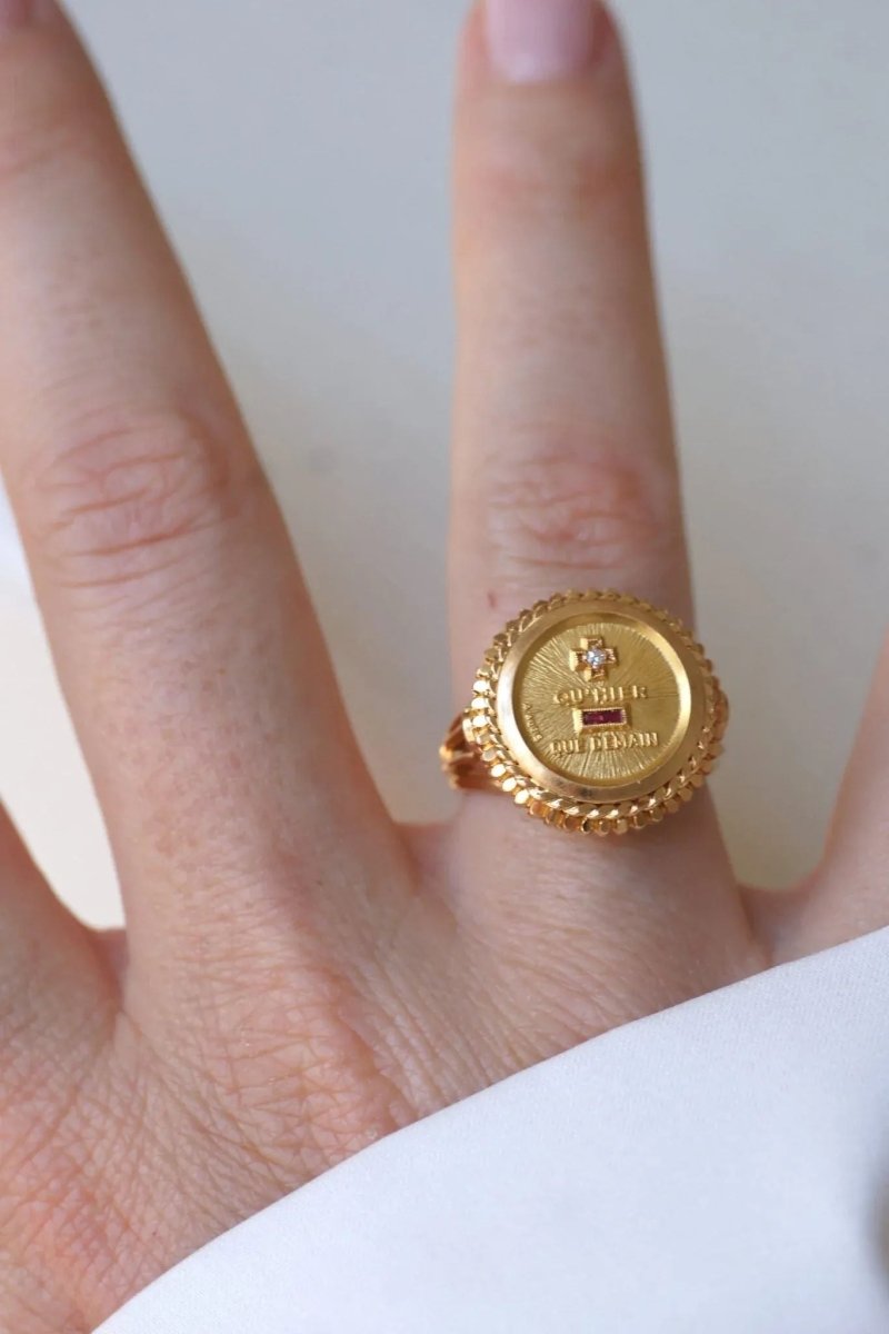Bague Augis Vintage Or Jaune et Diamant T54 - Castafiore