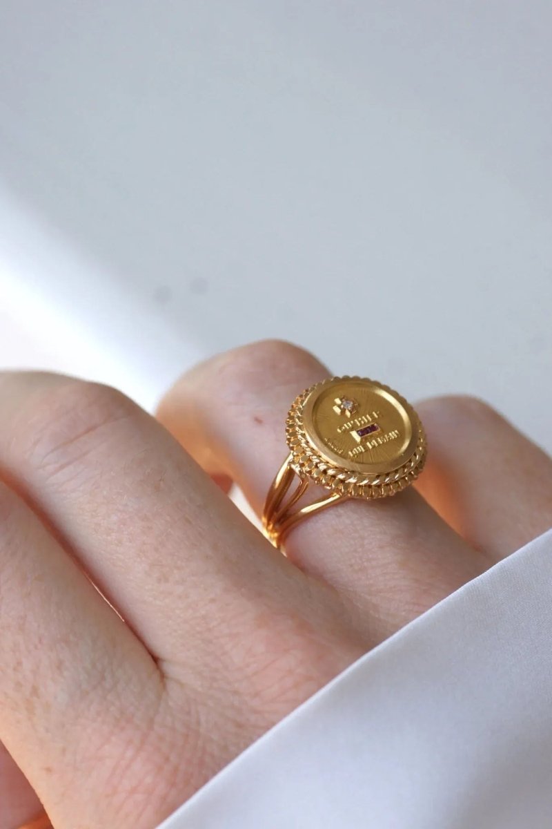 Bague Augis Vintage Or Jaune et Diamant T54 - Castafiore