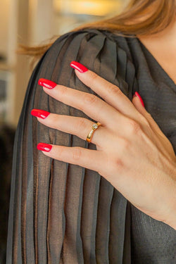 Bague BALMAIN en or jaune et diamant - Castafiore