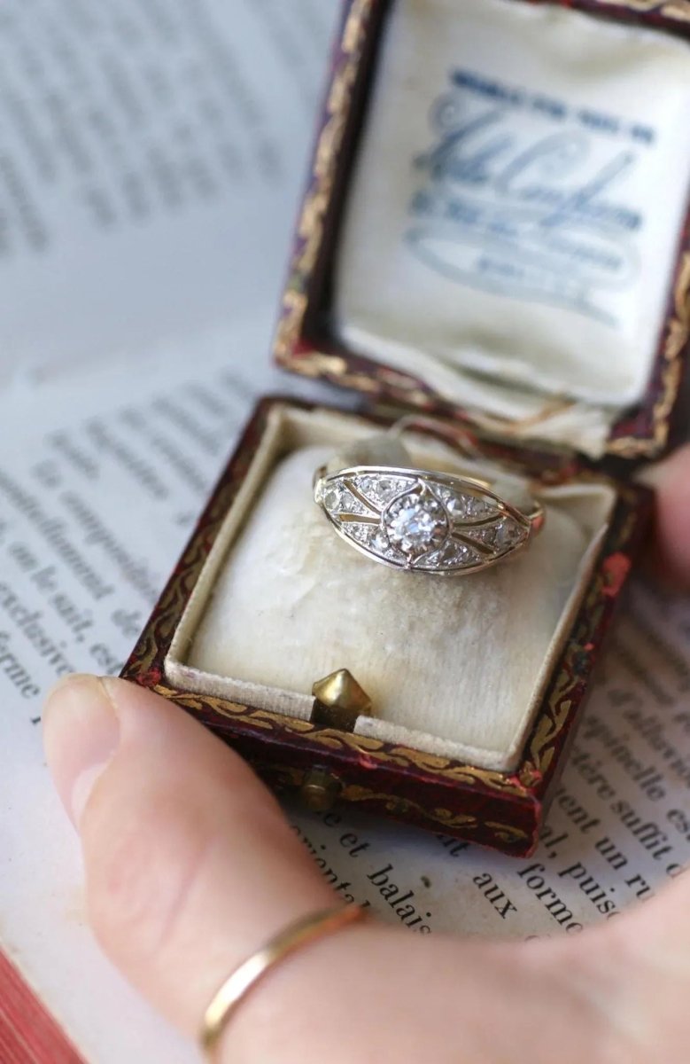 Bague Bandeau Art Déco Diamants - Castafiore