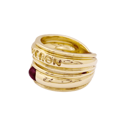 Bague Bandeau BOUCHERON en or jaune et rubis - Castafiore