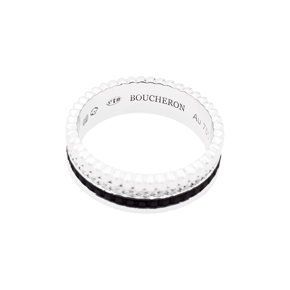 Bague Bandeau BOUCHERON "Quatre Black Édition" en or blanc et diamants - Castafiore