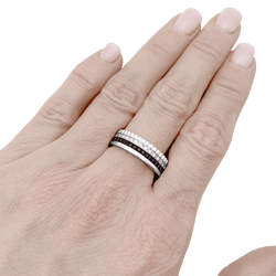 Bague Bandeau BOUCHERON "Quatre Black Édition" en or blanc et diamants - Castafiore