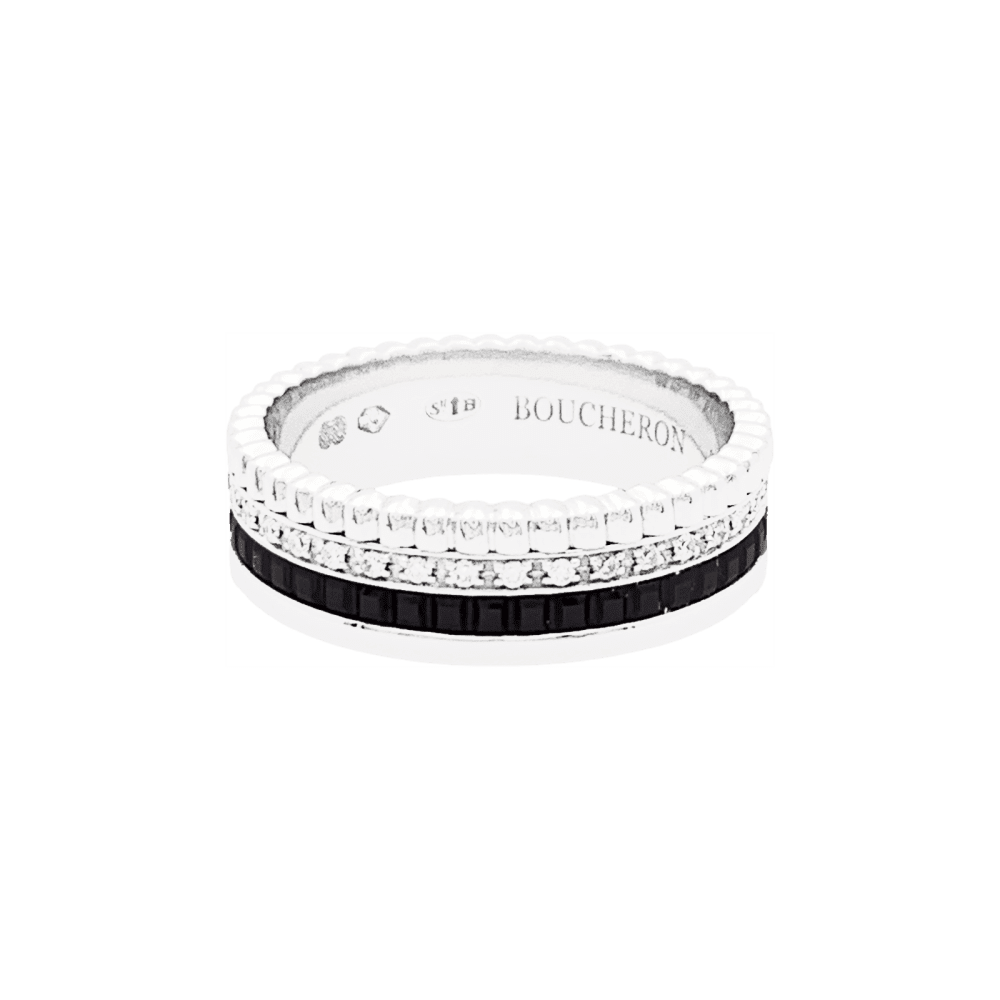 Bague Bandeau BOUCHERON "Quatre Black Édition" en or blanc et diamants - Castafiore