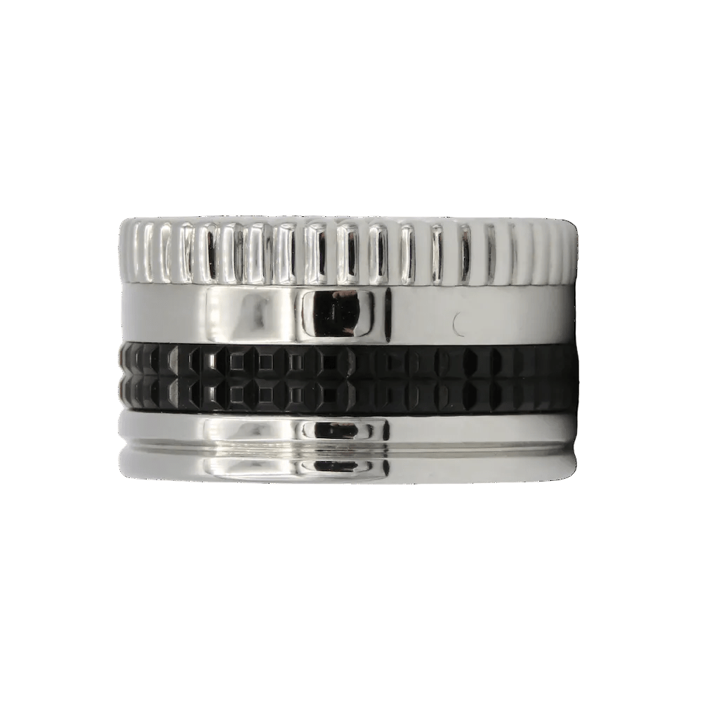Bague Bandeau BOUCHERON "Quatre Black Edition" L en or blanc et PVD - Castafiore