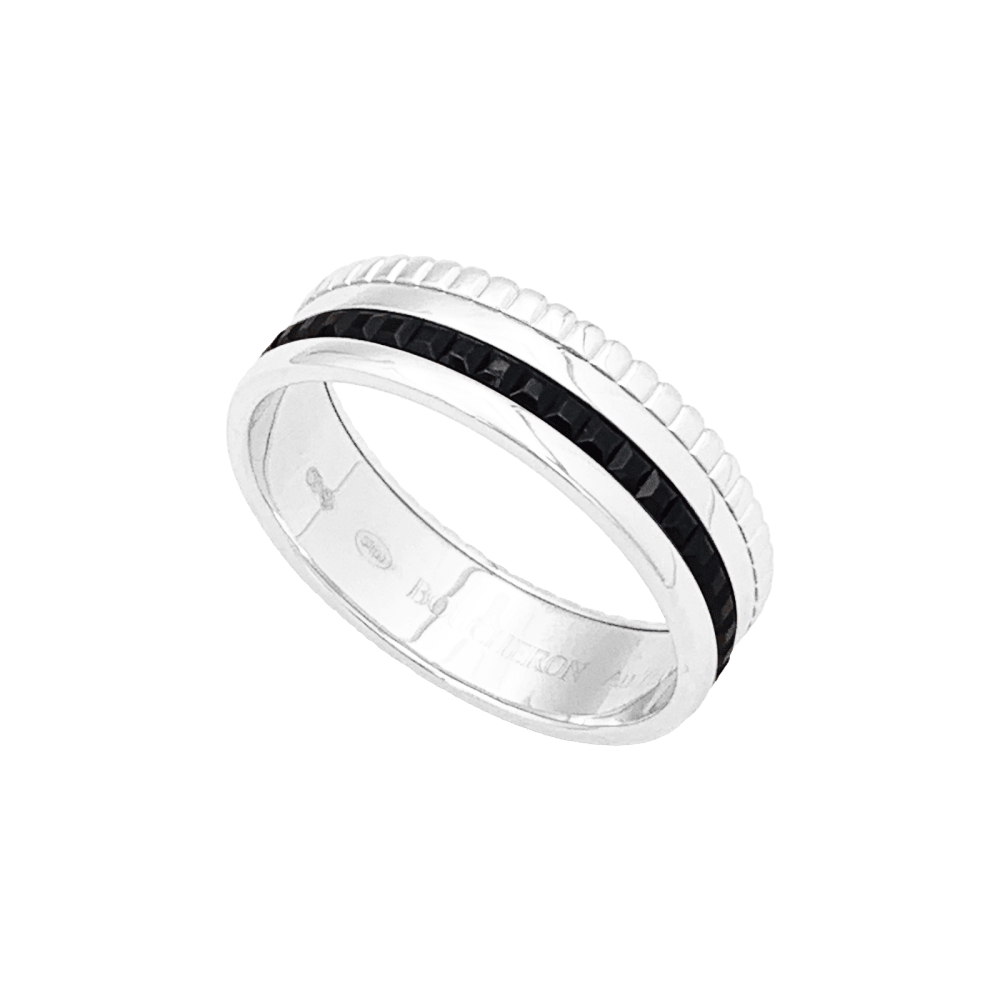 Bague Bandeau BOUCHERON "Quatre Black Édition Small" en or blanc - Castafiore