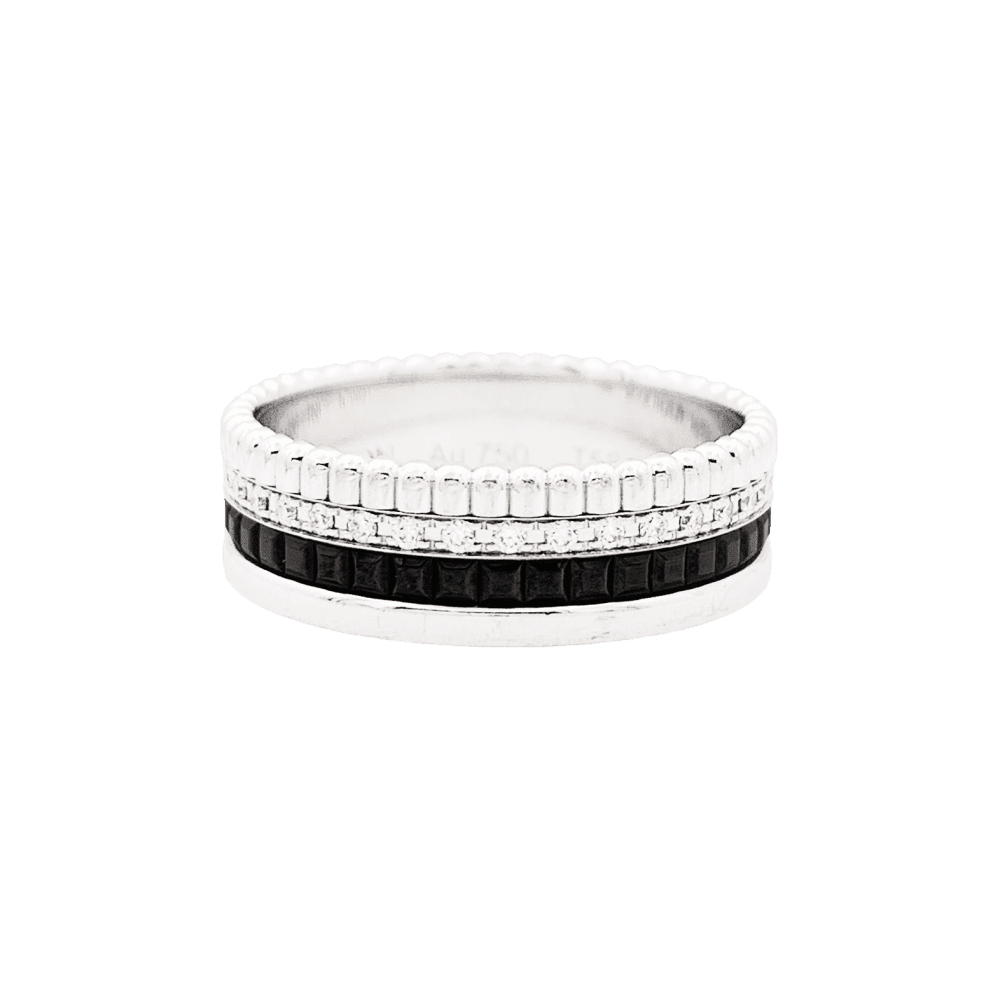 Bague Bandeau BOUCHERON "Quatre Black Édition Small" en or blanc et diamants - Castafiore