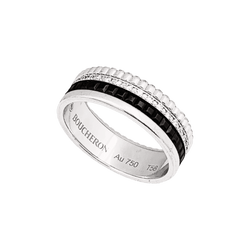 Bague Bandeau BOUCHERON "Quatre Black Édition Small" en or blanc et diamants - Castafiore