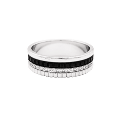 Bague Bandeau BOUCHERON "Quatre Black Édition Small" en or blanc et diamants - Castafiore