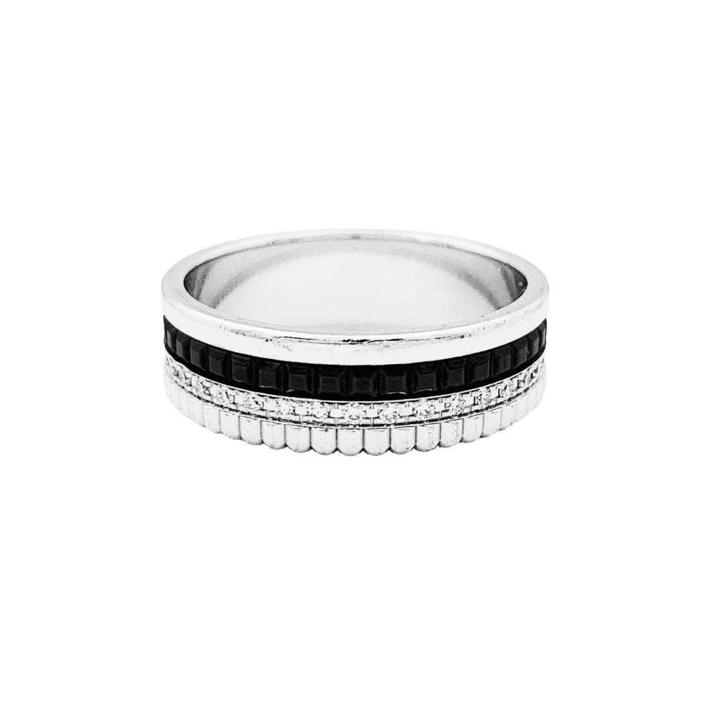 Bague Bandeau BOUCHERON "Quatre Black Édition Small" en or blanc et diamants - Castafiore