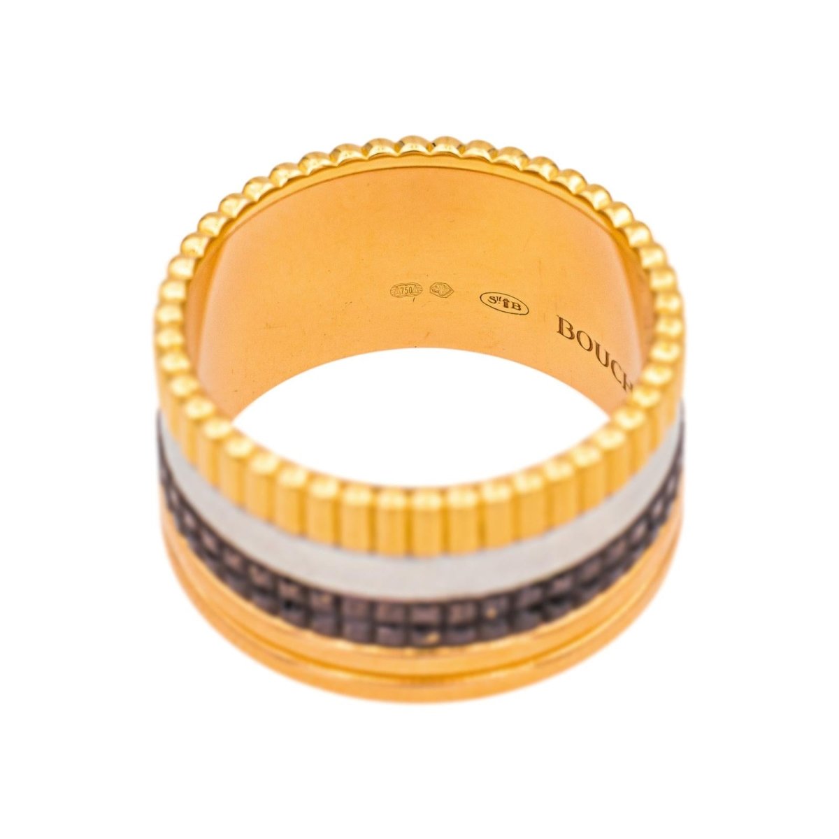 Bague Bandeau BOUCHERON "Quatre Classique Large" en or blanc, or jaune et or rose - Castafiore